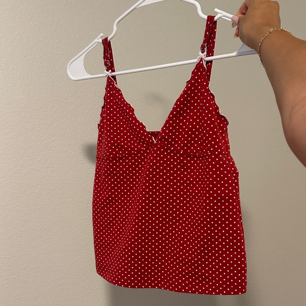 NWOT Brandy Red Tiffany Polka Dot Tank
